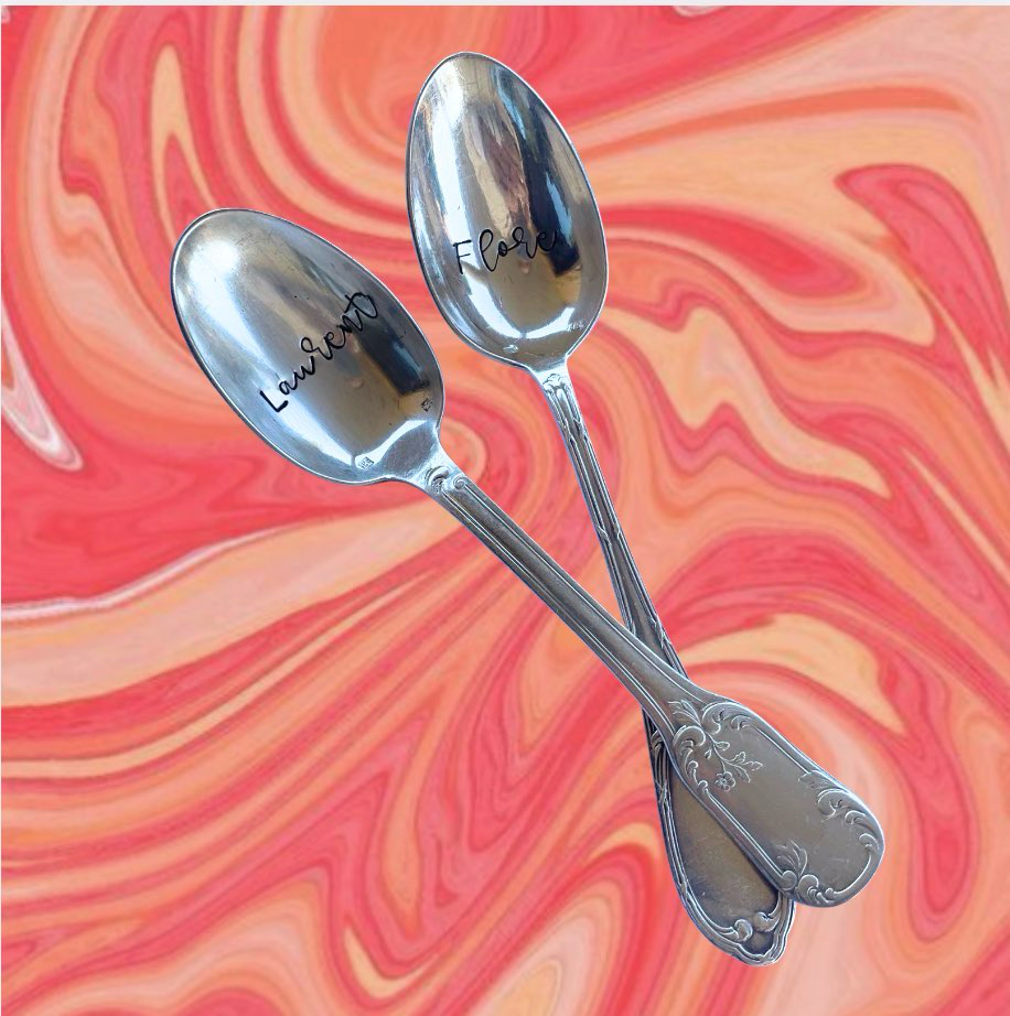 Cuillère Gravée Personnalisable - Or Ou Argent, 3 Tailles (Cuillère à Soupe, Café Ou Glace)